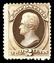 1875, 2¢ dark brown, C.B.N.C. "Hard Paper" Special Printing (Scott ...