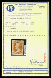 1875, 6¢ dull rose, C.B.N.C. "Hard Paper" Special Printing (Scott ...