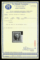 1847 (1875 Reproduction), 10¢ black (Scott 4), without gum as issued ...