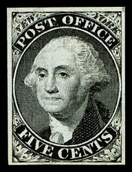 New York, N.Y., 1845, 5¢ black on bluish, without signature (Scott ...