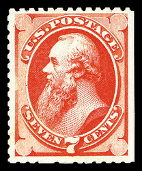 1875, 7¢ reddish vermilion, C.B.N.C. "Hard Paper" Special Printing ...