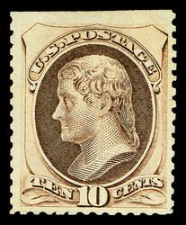 1875, 10¢ pale brown, C.B.N.C. "Hard Paper" Special Printing (Scott ...