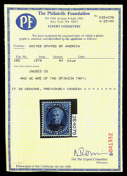 1879, 5¢ blue, A.B.N.C. printing (Scott 185), o.g., barest trace of ...