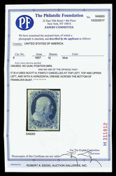 1851, 1¢ blue, type Ia (Scott 6), position 99R4, three large margins ...