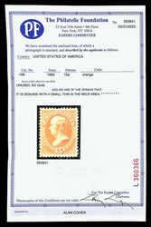 1880, 15¢ orange, A.B.N.C. "Soft Paper" Special Printing (Scott 199) ...