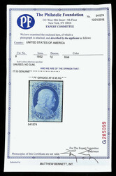 1852, 1¢ blue, type IV (Scott 9), unused without gum, a centerpiece ...