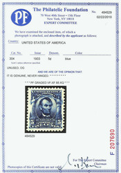 1903, 5¢ blue (Scott 304), o.g., never hinged, captivating with ...
