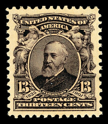 1902, 13¢ purple black (Scott 308), o.g., lightly hinged, Post ...