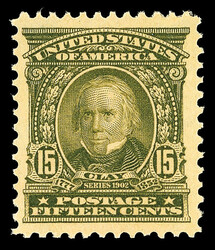 1903, 15¢ olive green (Scott 309), o.g., very lightly hinged, fresh ...