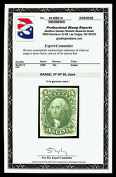 1855, 10¢ green, type I (Scott 13), sound with robust color and ...