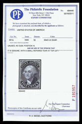 New York, N.Y., 1845, 5¢ black on bluish, without signature (Scott ...