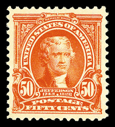 1903, 50¢ orange (Scott 310), o.g., very lightly hinged, a beauty ...