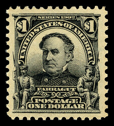 1903, $1 black (Scott 311), o.g., hinged, clean and sound with bold ...