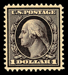 1909, $1 violet brown, D.L. watermark (Scott 342), o.g., barest trace ...