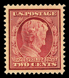 1909, 2¢ Lincoln Centenary, bluish paper (Scott 369), o.g., lightly ...