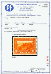 1913, 10¢ Panama-Pacific, perf. 12, orange (Scott 400A), o.g., ...