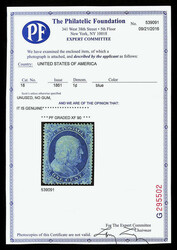 1861, 1¢ blue, type I (Scott 18), unused without gum, fresh and ...