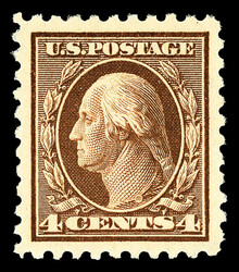 1914, 4¢ brown, S.L. watermark, perf. 10 (Scott 427), o.g., very ...