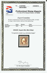 1914, 4¢ brown, S.L. watermark, perf. 10 (Scott 427), o.g., very ...