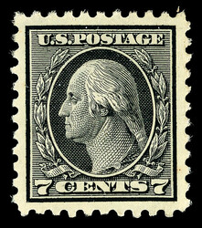 1914, 7¢ black, S.L. watermark, perf. 10 (Scott 430), o.g., very ...
