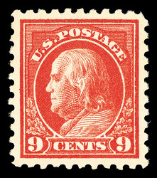 1914, 9¢ salmon red, S.L. watermark, perf. 10 (Scott 432), o.g., ...