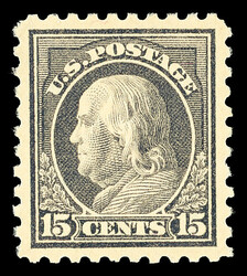 1914, 15¢ gray, S.L. watermark, perf. 10 (Scott 437), o.g., lightly ...