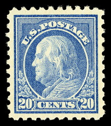 1914, 20¢ ultramarine, S.L. watermark, perf. 10 (Scott 438), o.g., ...