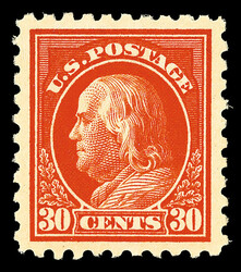 1914, 30¢ orange red, S.L. watermark, perf. 10 (Scott 439), o.g., ...