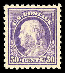 1915, 50¢ violet, S.L. watermark, perf. 10 (Scott 440), o.g., ...