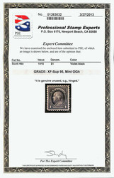 1915, $1 violet black, D.L. watermark, perf. 10 (Scott 460), o.g., ...