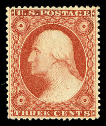 1857, 3¢ dull red, type III (Scott 26), o.g., lightly hinged, a ...