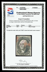 New York, N.Y., 1847, 5¢ black on gray, signed "ACM" connected ...