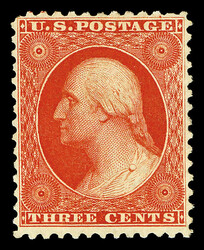 1857-60 (1875 Reprint), 3¢ scarlet (Scott 41), without gum as issued ...