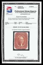 1857-60 (1875 Reprint), 5¢ orange brown (Scott 42), without gum as ...