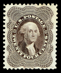 1857-60 (1875 Reprint), 24¢ blackish violet (Scott 45), without gum ...