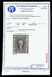 1857-60 (1875 Reprint), 24¢ blackish violet (Scott 45), without gum ...