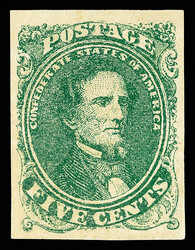 1861, 5¢ green (Scott 1), Stone 1, unused without gum, a Post Office ...