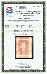 1863, 2¢ brown red (Scott 8), o.g., never hinged, Post Office fresh ...