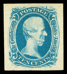 1863, 10¢ blue, "T-E-N" (Scott 9), unused without gum, pristine with ...