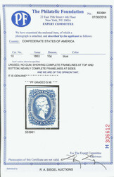 1863, 10¢ blue, "frame lines" (Scott 10), unused without gum, a ...