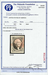 1847, 10¢ black (Scott 2), fresh with robust color and lightly ...