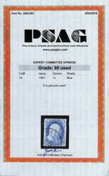 1861, 1¢ blue, type I (Scott 18), Post Office fresh with rich, ...