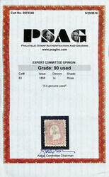 1867, 3¢ rose, C. grill (Scott 83), eye-catching with pastel color ...