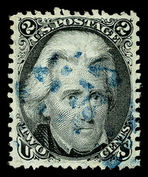 1867, 2¢ black, D. grill (Scott 84), sound and bright with ...