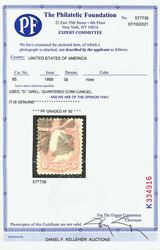 1867, 3¢ rose, D. grill (Scott 85), fresh with deep color and clear ...