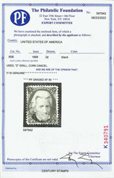 1867, 2¢ black, Z. grill (Scott 85B), a top-notch stamp with ...