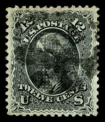 1867, 12¢ intense black, Z. grill (Scott 85E), fresh with strong ...