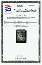 1867, 2¢ black, E. grill (Scott 87), a beauty with razor-sharp lines ...