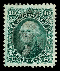 1867, 10¢ green, E. grill (Scott 89), the picture of perfection with ...