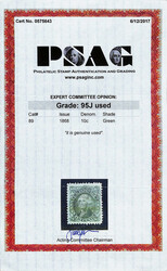 1867, 10¢ green, E. grill (Scott 89), the picture of perfection with ...